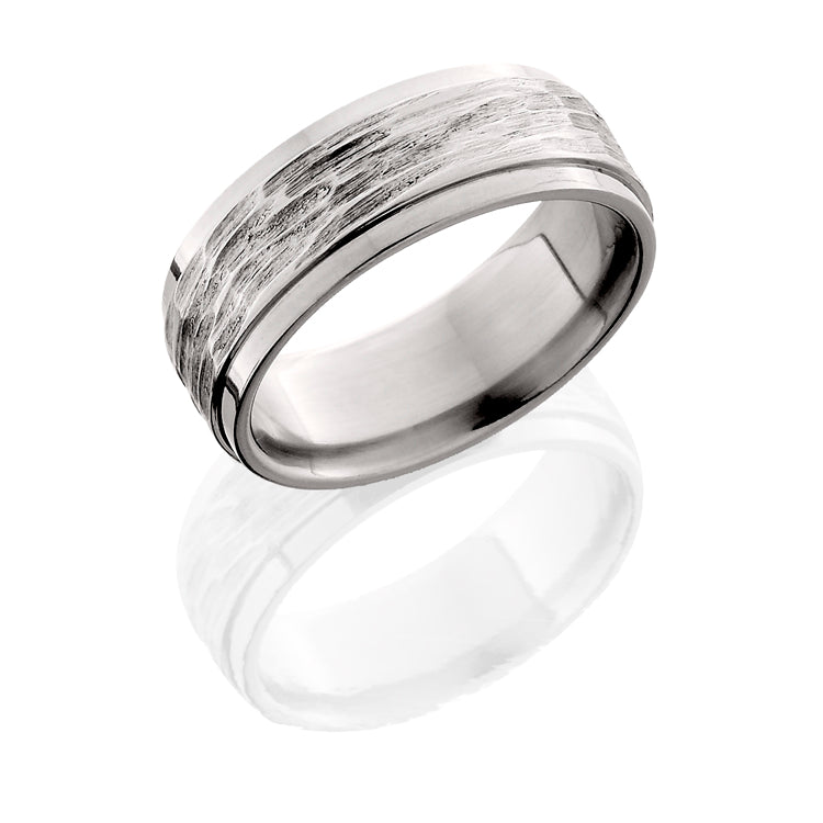 Titanium 8mm raised center band