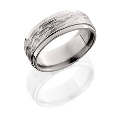Titanium 8mm raised center band