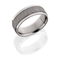Titanium 8mm raised center band