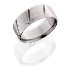 Titanium 9mm band with diagonal grooves