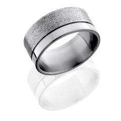 Titanium 10mm band with off center groove