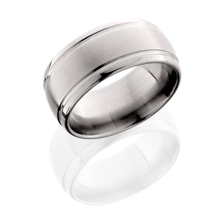 Titanium 10mm band with half round 2 groove