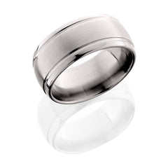 Titanium 10mm band with half round 2 groove