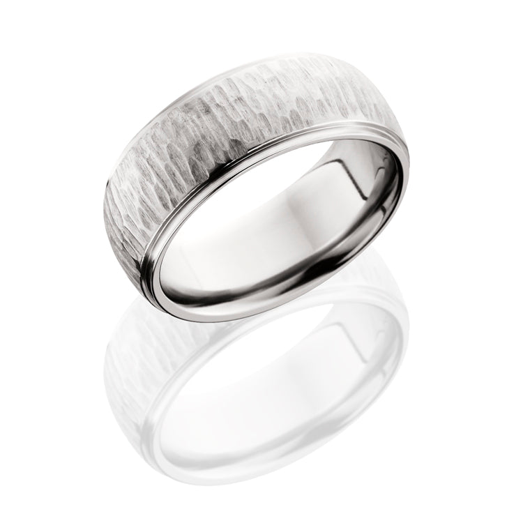 Titanium 9mm band with half round raised center