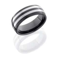Tungsten and Ceramic 8mm Domed Band