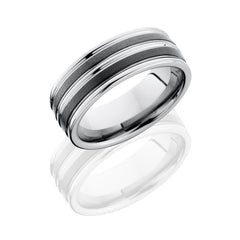 Ceramic and Tungsten 8mm Flat Band