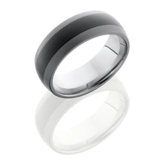 Ceramic and Tungsten 8mm Domed Band