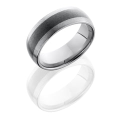 Ceramic and Tungsten 8mm Domed Band