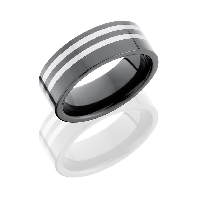 Ceramic and Tungsten 7mm Faceted Band