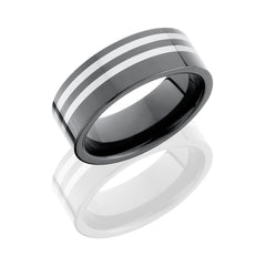 Ceramic and Tungsten 7mm Faceted Band