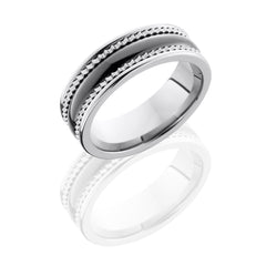 Ceramic and Tungsten 8mm Flat Band
