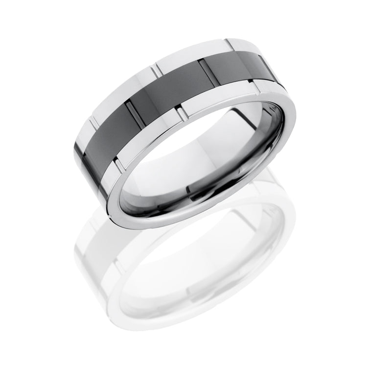 Ceramic and Tungsten 9mm Band