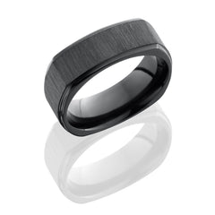 Zirconium 8mm Flat, Square Band