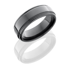 Zirconium 8mm Flat Band with Rounded Edges