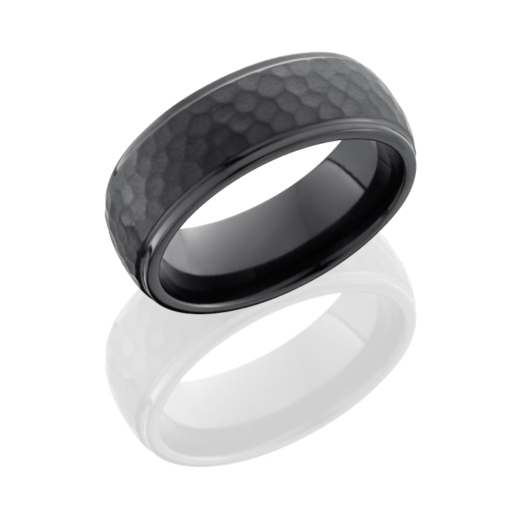 Zirconium 9mm Domed Band with Bogger Pattern
