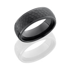 Zirconium 9mm Domed Band with Bogger Pattern