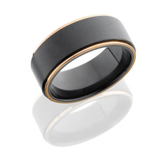 Zirconium 9mm Flat Band with Celtic Pattern