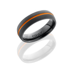 Zirconium 7mm Domed Band with 1mm Antiqued Groove