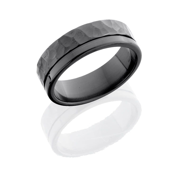 Zirconium 7mm flat band with off center groove
