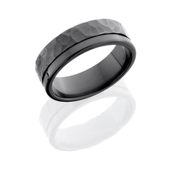 Zirconium 7mm flat band with off center groove