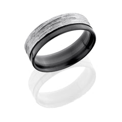 Zirconium 7mm flat band with off center groove