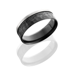 Zirconium 7mm flat band with off center groove