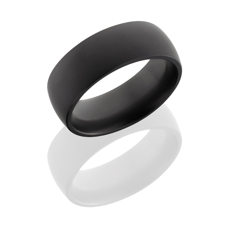 Solid diamond ring with custom dome design band with a matte finish.