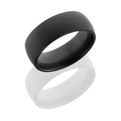 Solid diamond ring with custom dome design band with a matte finish.