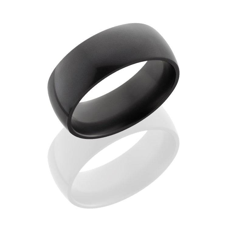 Solid diamond ring with custom dome design band with a polish finish.