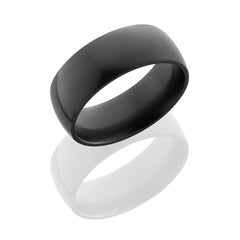 Solid diamond ring with custom dome design band with a polish finish.