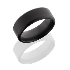 Solid diamond ring with custom rounded-bevel edge design with a satin finish.