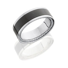 Platinum 8 mm flat band with 5 mm Elysium inlay