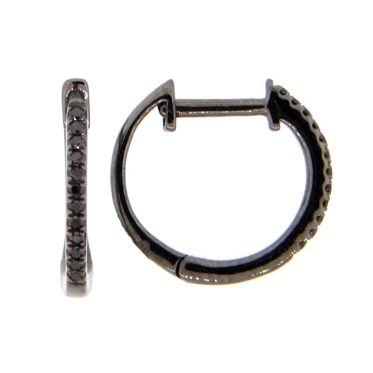 BLACK DIAMOND EARRING, 14K BLACK FINISH (R), D=0.08