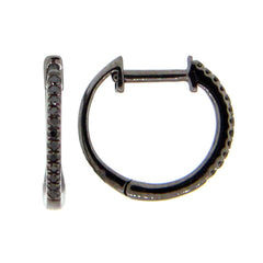 BLACK DIAMOND EARRING, 14K BLACK FINISH (R), D=0.08