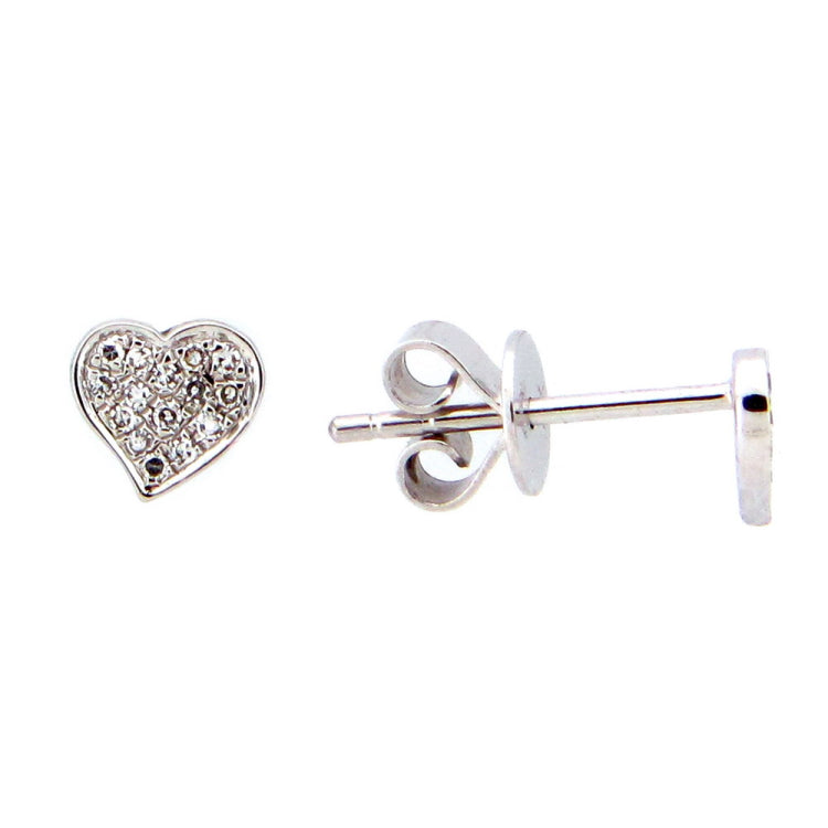 HEART DIAMOND EARRING, 14KW (N), D=0.06