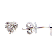 HEART DIAMOND EARRING, 14KW (N), D=0.06