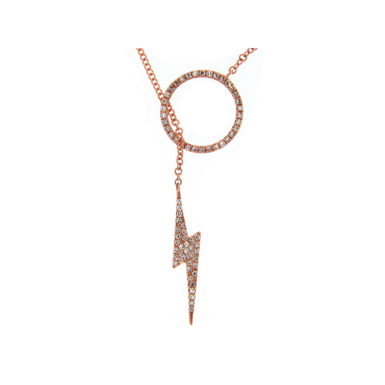 DIAMOND LIGHTENING LARIAT NECKLACE, 28", 14KR (N), D=0.19
