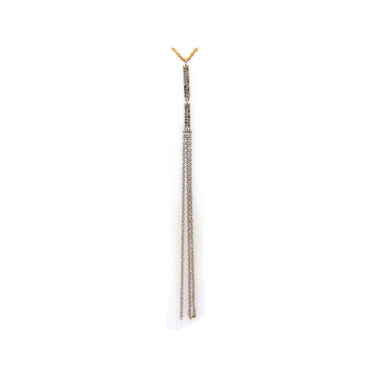 DIAMOND PENDANT, 18"/17"/16", 14KWY (N) D=0.11
