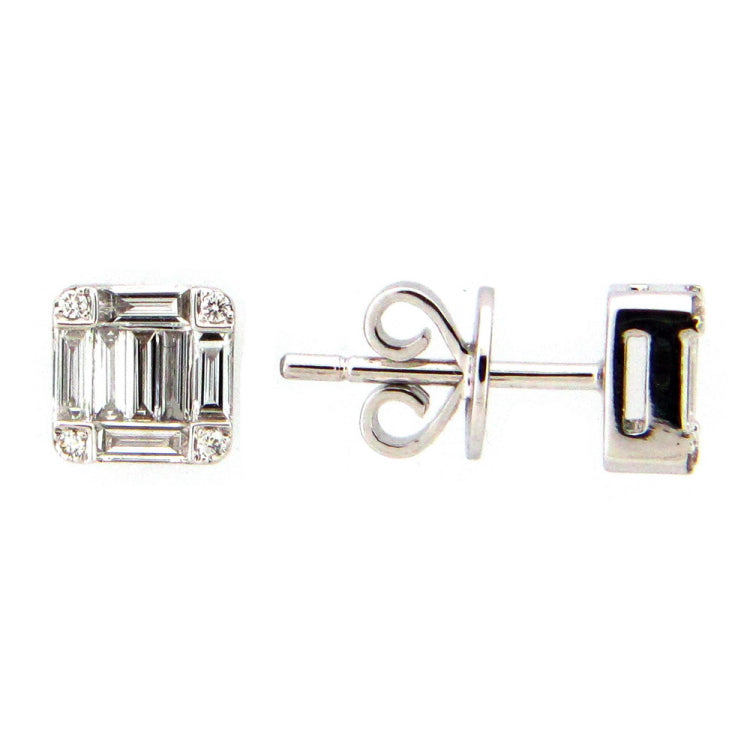 DIAMOND EARRING, 14KW (N), D=0.48