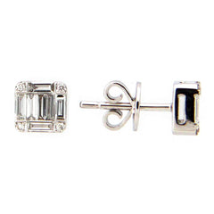 DIAMOND EARRING, 14KW (N), D=0.48
