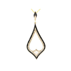 BLACK & WHITE DIAMOND PENDANT, 14KY (R), D=0.62