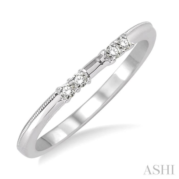 1/10 ctw Round Cut Diamond Wedding Band in 14K White Gold
