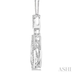 3/8 ctw Diamond Emotion Pendant in 14K White Gold with Chain