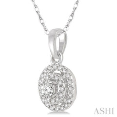 1/5 ctw Round Cut Diamond Fashion Pendant in 14K White Gold with Chain