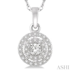1/5 ctw Round Cut Diamond Fashion Pendant in 14K White Gold with Chain
