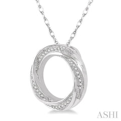 1/6 ctw Open Center Whirlwind Diamond Fashion Pendant in 10K White Gold with chain