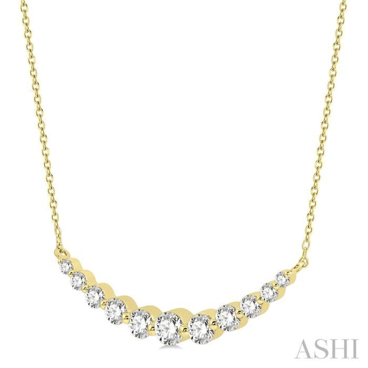 3/4 ctw Diamond Smile Necklace in 14K Yellow Gold