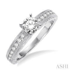 3/8 ctw Round Diamond Semi-Mount Engagement Ring in 14K White Gold