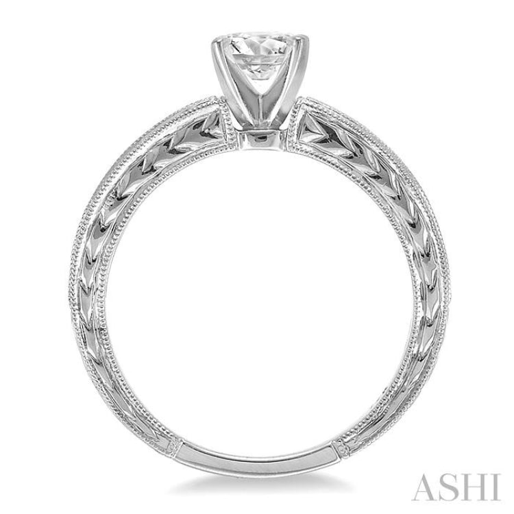 3/8 ctw Round Diamond Semi-Mount Engagement Ring in 14K White Gold