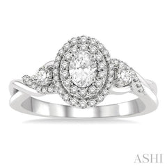 3/8 ctw Split Twisted Shank Round Cut Diamond Semi Mount Engagement Ring in 14K White Gold